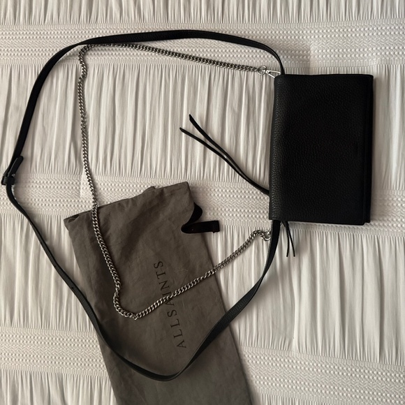All Saints Handbags - All Saints Wallet on Chain Crossbody Leather Bag